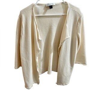 St. John Collection Wool Cardigan Waffle Knit